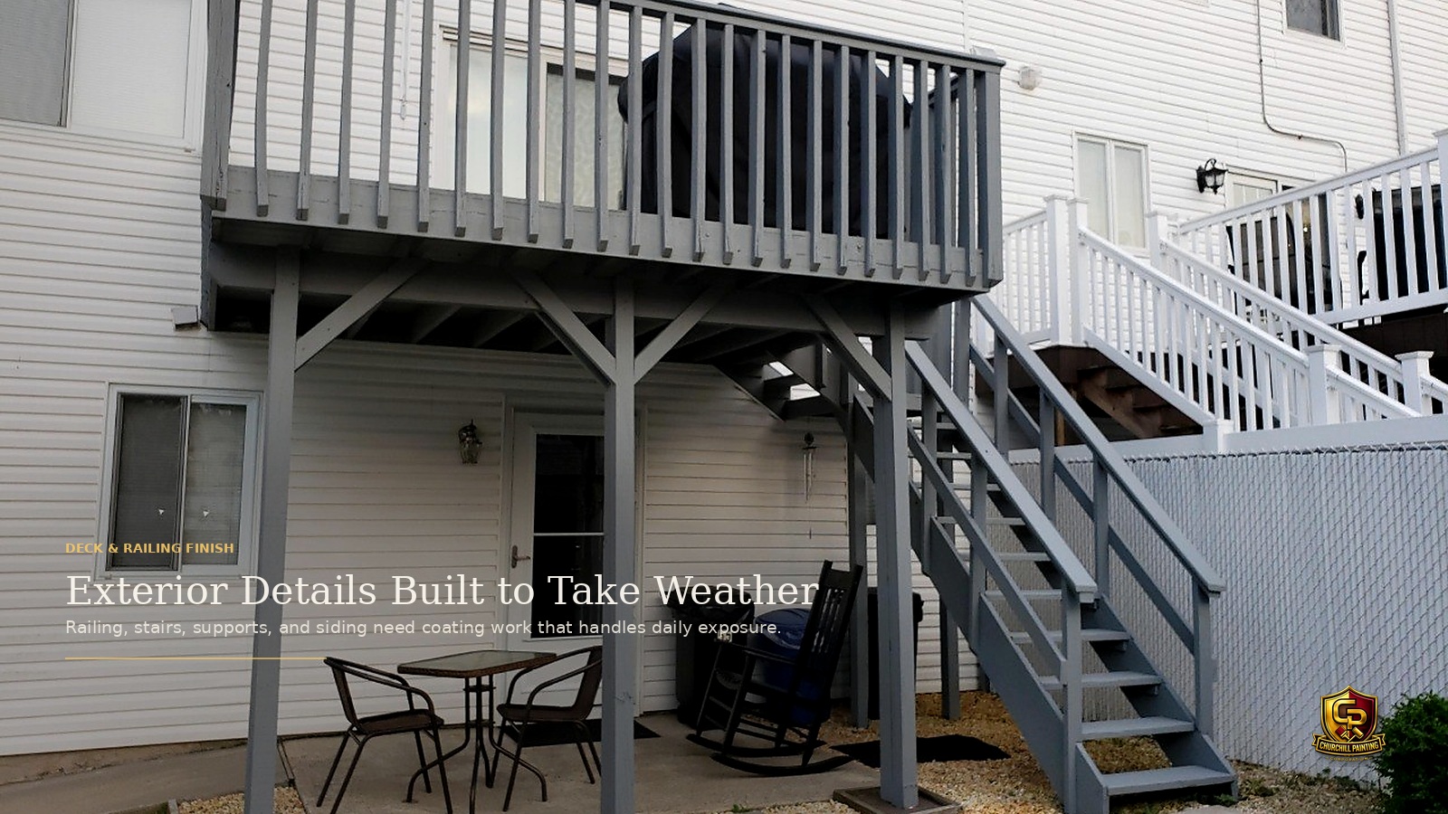 Back Deck Railing and Stair Finish